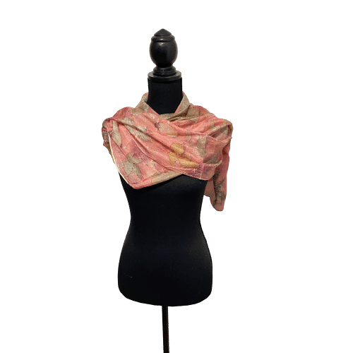 Ecoprint sjaal, (oud) roze 3