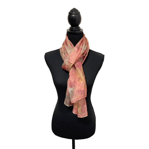Ecoprint sjaal, (oud) roze